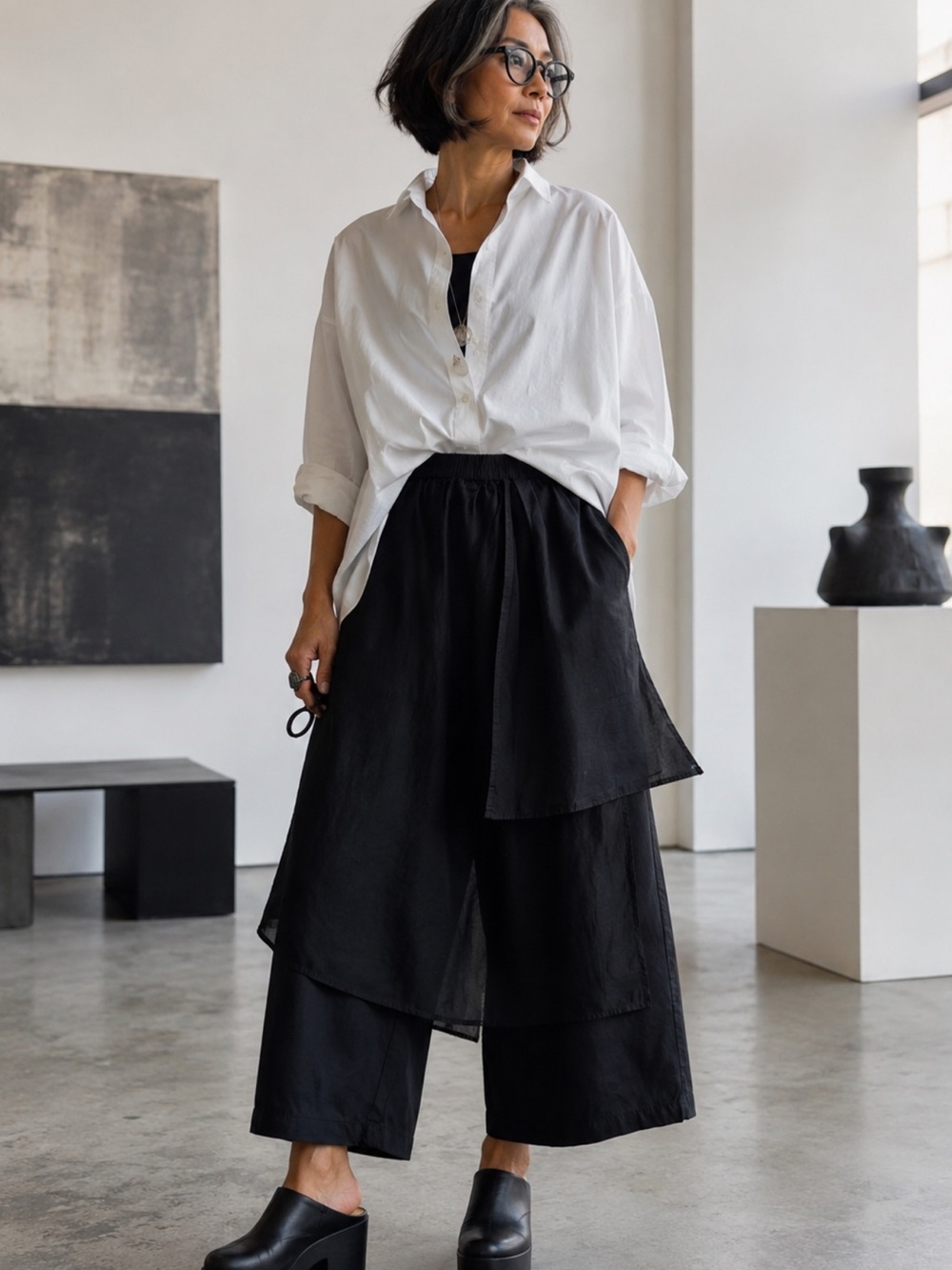 Japanese Avant Garde Layered Skirt Pants Deconstructed Techwear Goth L